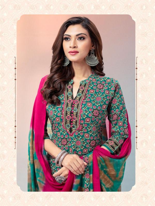 Aarvi Ajrakh Vol-1 Cototn Designer Kurti Pant With Dupatta Collection